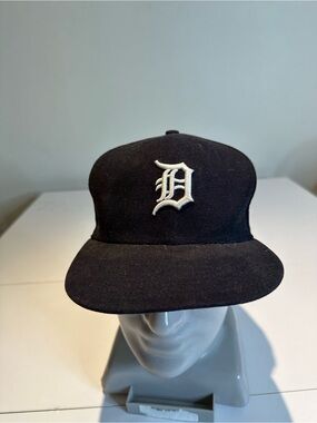 New Era Black Hat with White Detroit D Logo